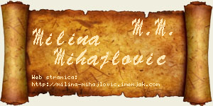 Milina Mihajlović vizit kartica